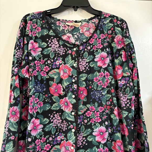 Victoria’s Secret Gold Label Cotton Floral Button Down Gown Dress Sleep Vintage - Picture 3 of 10